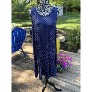 Old Navy Dress Navy White Polka Dot Size XXL A-line Midi Tank Sleeveless New